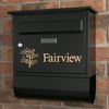 Image of Black Personalised Letterbox with Newspaper Holder - Belfast