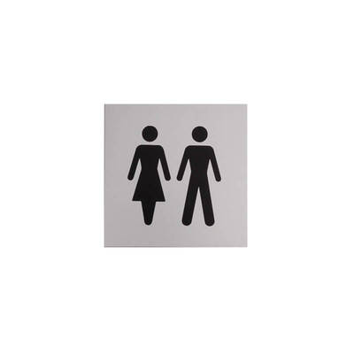Toilets Symbol Metal Effect PVC Sign