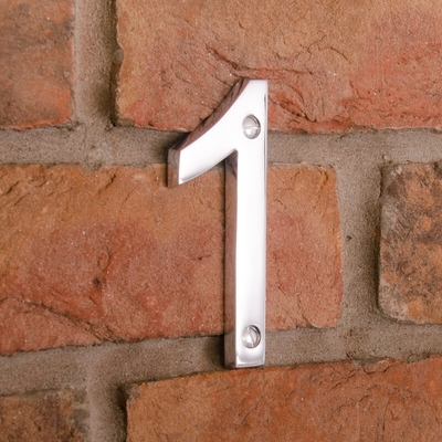 10cm Contemporary Chrome House Numbers - 1