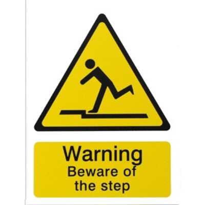 Danger Beware of Step Sign