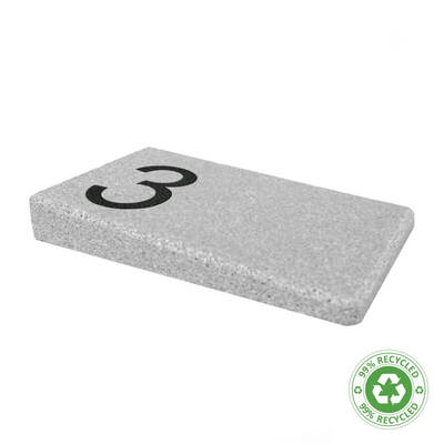 EcoStone Eco Friendly Left Hand Wedge 1 digit House Number - UWN1L