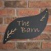 Image of Rustic Slate Leaf House Sign - 40 x 35cm