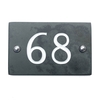 Image of Slate house number 68 v-carved with white infill numbers