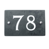 Slate house number 78 v-carved with white infill numbers