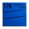 Image of Steel Personalised Letterbox in Signal Blue - The Statement