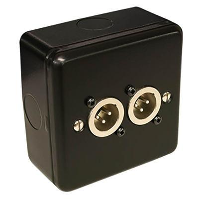 2 Way XLR 3 Pin Plate with Surface Mount Box - 2 x Male