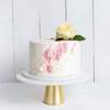 One Tier Watercolour Rose Wedding Cake - Pink - Large 10"