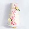 Four Tier Watercolour Rose Wedding Cake - Pink - Four Tier (12", 10", 8", 6")