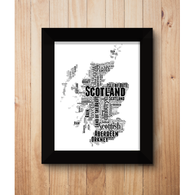 Personalised Scotland Word Art Map