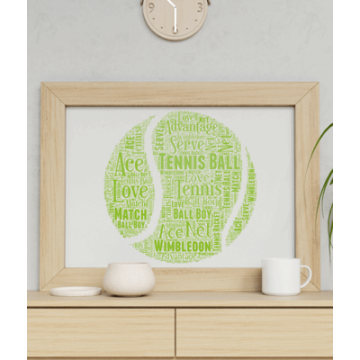 Tennis Ball Word Art - Personalised Tennis Player Gift