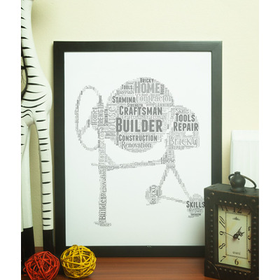 Cement Mixer Word Art - Personalised Builder Gift