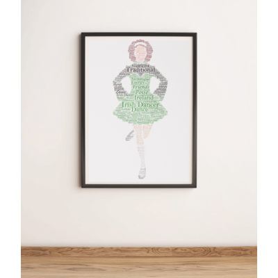 Personalised Irish Dancer Word Art Print - Irish Dancing Gift