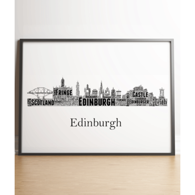 Personalised Edinburgh Skyline Word Art Picture