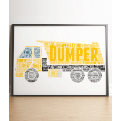 Personalised Dumper Truck Word Art