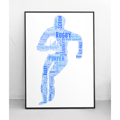 Personalised Rugby Player Word Art Gift