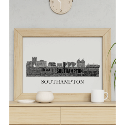 Personalised Southampton City Skyline Word Art Picture