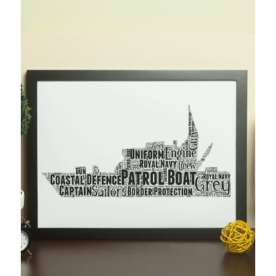Royal Navy Patrol Boat - Personalised Word Art Gift