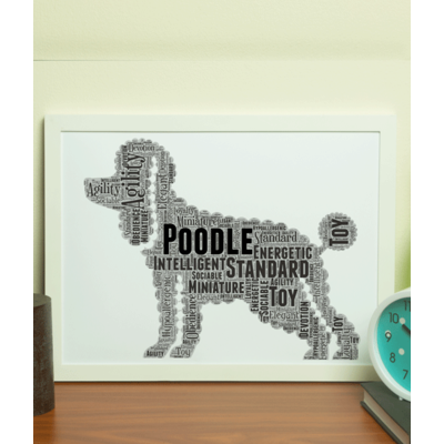 Personalised Poodle Dog - Word Art