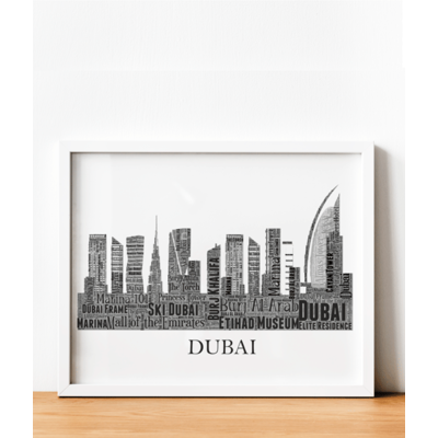 Personalised Dubai Skyline Word Art