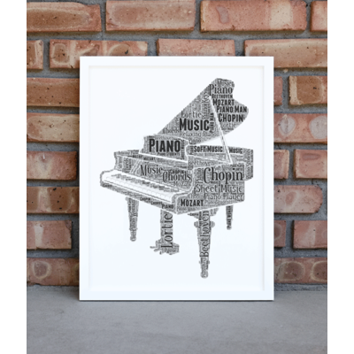 Piano Word Art - Personalised Piano Player Gift