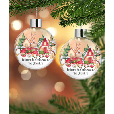 Personalised Gonk Family Picture Christmas Bauble Gift