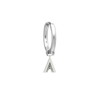 Image of This is Me Silver Mini Hoop Huggie Earring - Letter A