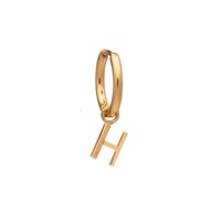 Image of This is Me Gold Mini Hoop Huggie Earring - Letter H
