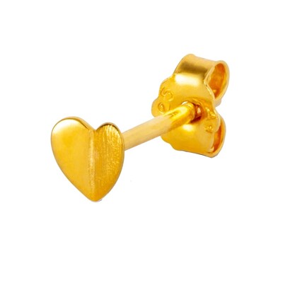 Heart Wings Stud Earring - Gold
