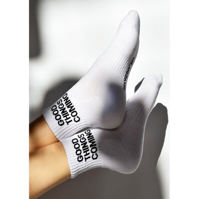 Good Things Coming Organic Cotton Socks - Frost White