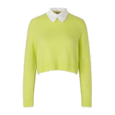 Cabreena Cropped Knitted Jumper - Wild Lime