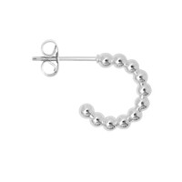 Image of Single Colour Ball Small Hoop Earring - Silver