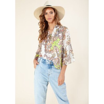 Chiffon Floral Top - Ivory
