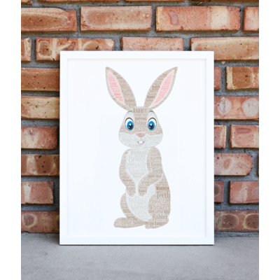 Cute Bunny Rabbit - Personalised Word Art Gift