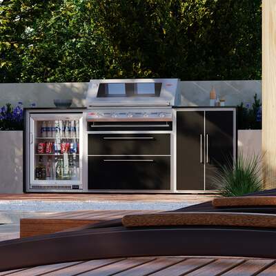 Profresco Signature S3000s 5 Burner Barbecue Trio Outdoor Kitchen -Black