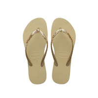 Havaianas Slim Glitter II Flip Flops - Sand Grey - UK 3/4