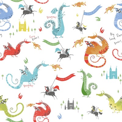 Tiny Tots 2 Dragons Wallpaper Bright Colours Galerie G78368