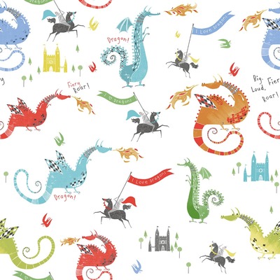 Tiny Tots 2 Dragons Wallpaper Bright Colours Galerie G78368
