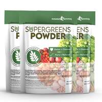 Image of Super Greens Powder with 17 Super Fruits & Vegetables 100g Pouch - 3 Pouches (300g)