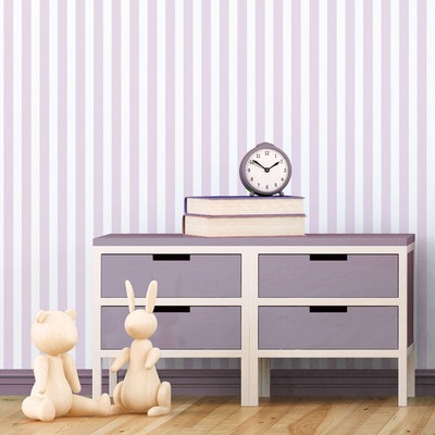 Tiny Tots 2 Regency Stripe Wallpaper Light purple Galerie G78402