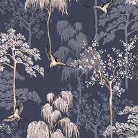 Image of Japanese Garden Wallpaper Navy Arthouse 908106