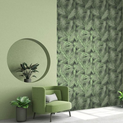 Eden Wallpaper Collection Ilana Leaf Green Muriva J98234

