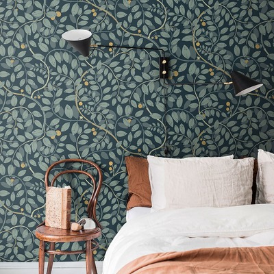 Sommarang Kirke Wallpaper Blue Galerie S65106
