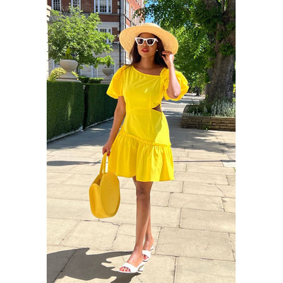 Yellow Poplin Dress XL (14-16 UK) / Yellow