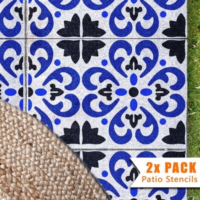 Tangier Patio Stencil - Rectangle Slabs - 1.5x Large Pattern / 1 pack (1 stencil)