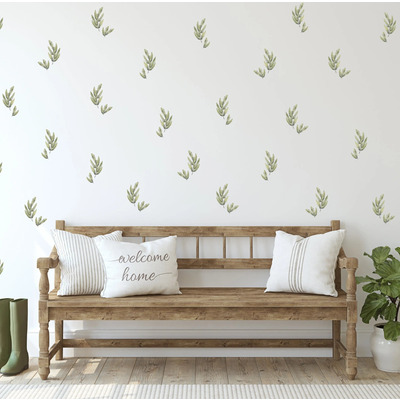 Olive Leaves Wall Decal Set - 56 pack