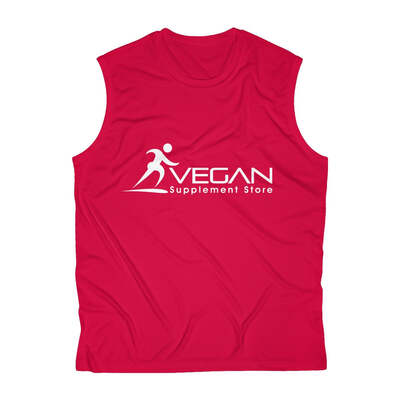 Vegan Supplement Store Men's Sleeveless Performance Tee, True Red / 2XL