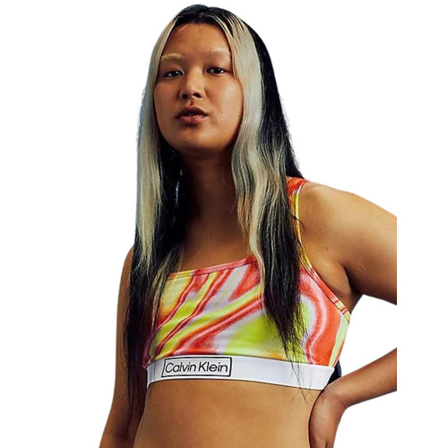Calvin Klein Pride Bralette Bra Top - Iridescent Print_tuscan Terra Cotta
