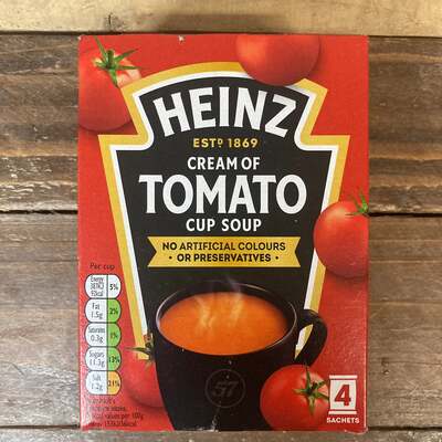 8x Heinz Cream Of Tomato Cup Soups (2 Packs of 4 Sachets)