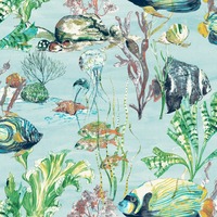 Image of Aquarium Wallpaper Teal Grandeco A61301