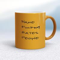 Personalised Fucking Hates People Mug
